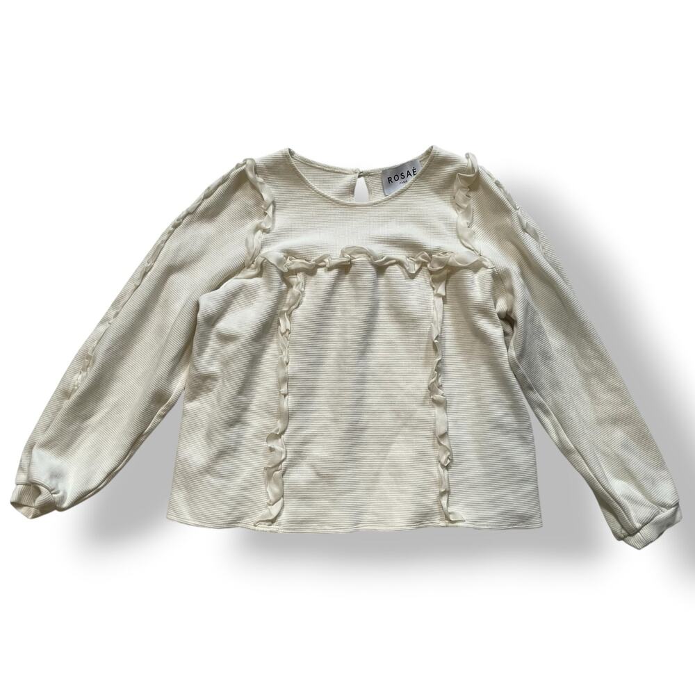 Rosae Paris Le Palatine Blouse 40 Ivory Cotton Silk Organza Ruffle France